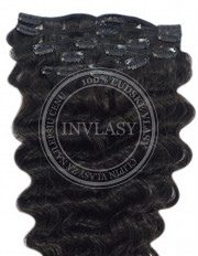 clipin vlasy vlnité čierna prirodzená 35 cm | Invlasy.sk - clip in vlasy